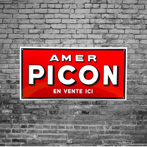 Plaque émaillée picon amer - picon,