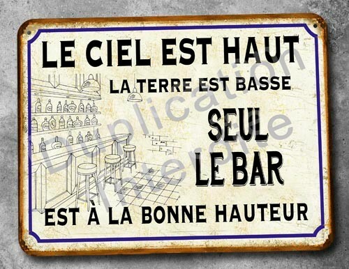 Plaque métal vintage lever - métal, le