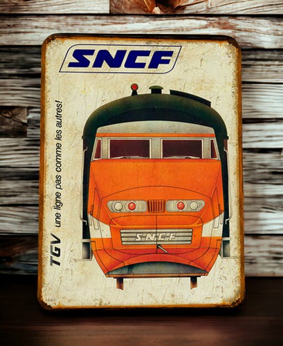 Plaque métal sncf tgv - plaque,