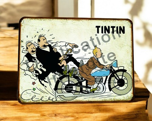 Tintin moto piastra metallica - tintin,