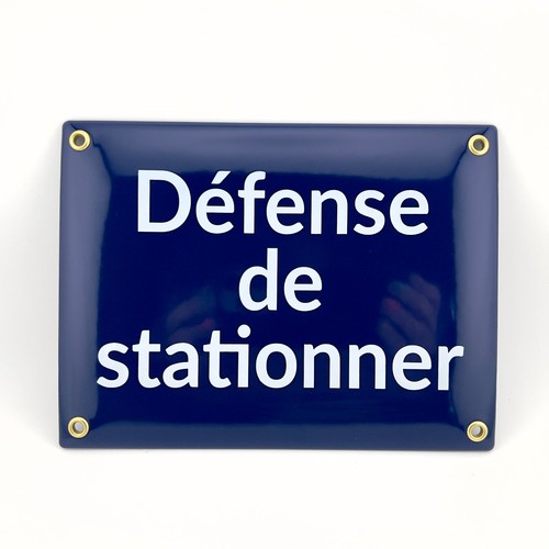 Plaque emaillée défense - emaillée, de