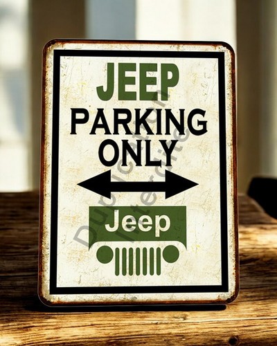 Plaque métal jeep parking - jeep,