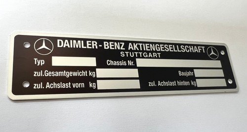 Plaque constructeur mercedes - mercedes,