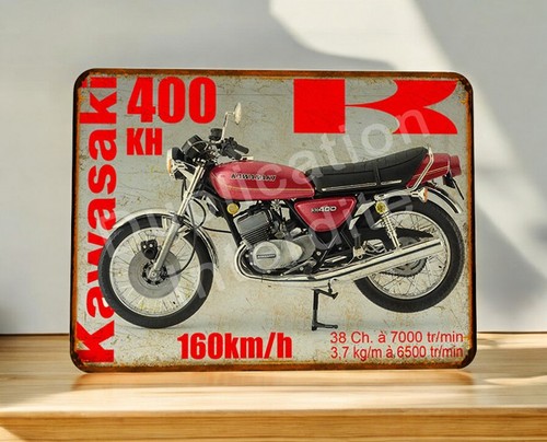 Plaque métal kawasaki 400 - métal,
