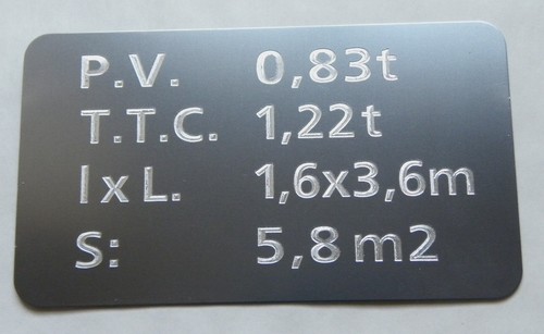Plaque tare gravée - plaque,
